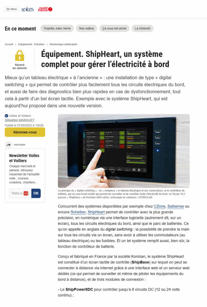 Revue de presse : Voiles et voiliers - Septembre 2023